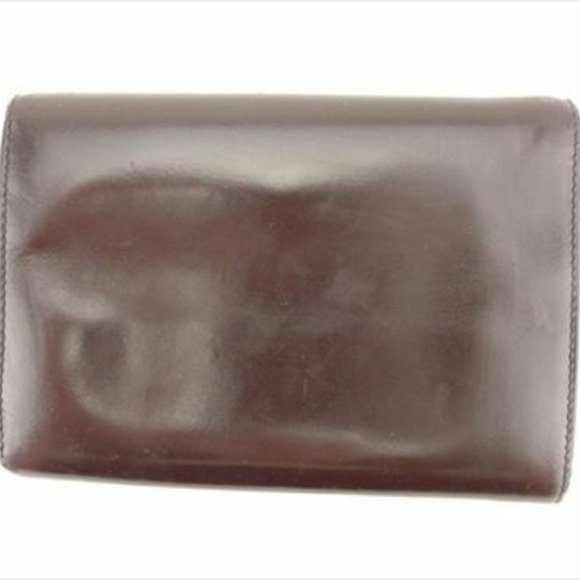 Prada Wallet Purse Trifold Brown Silver leather Woman unisex C3279 - Picture 8 of 8